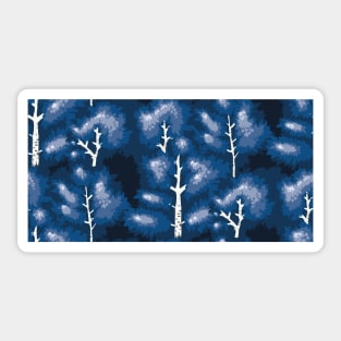 blue birch forest at night, seamless pattern Sticker